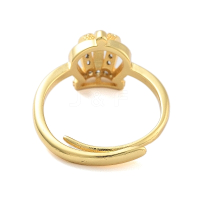 Crown Clear Cubic Zirconia Adjustable Rings RJEW-L120-017G-03-1