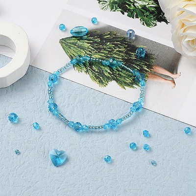 DIY Light Sky Blue Series Jewelry Making Kits DIY-YW0002-94F-1