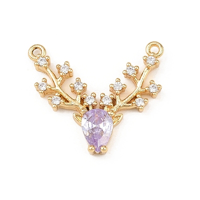 Brass Micro Pave Cubic Zirconia Pendants KK-F919-29G-03-1