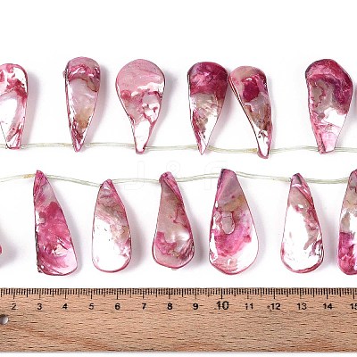 AB Color Plated Dyed Natural Freshwater Shell Beads Strands SHEL-T020-55A-1