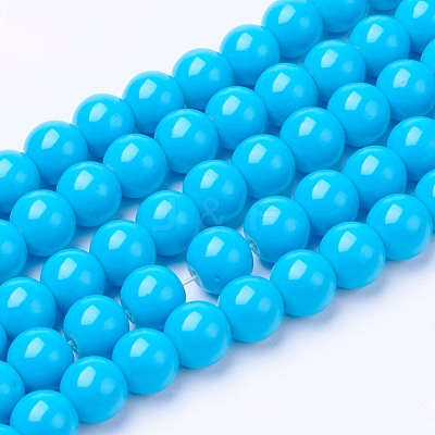 Painted Glass Bead Strands DGLA-S071-8mm-12-1