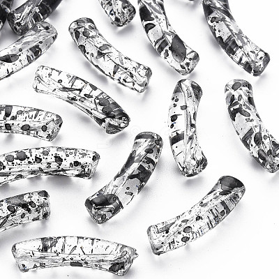 Transparent Spray Painted Acrylic Beads X-MACR-S372-002F-C10-1