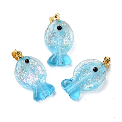 Handmade Dichroic Foil Lampwork Pendants X1-DICH-G001-01G-07-1