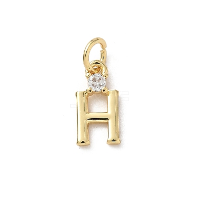Brass Pave Clear Cubic Zirconia Charms KK-A273-01G-H-1