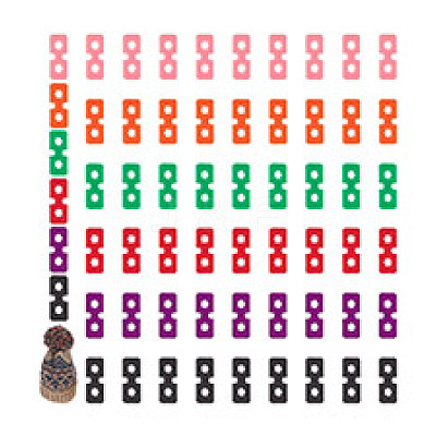 60Pcs 6 Colors Acrylic Knitted Hat Making Fastener Tool FIND-GA0004-05-1