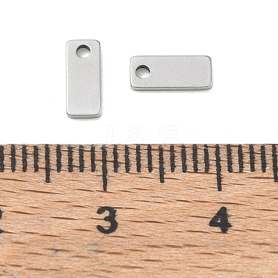 304 Stainless Steel Rectangle Charms SA-CBA97DF-06P-1