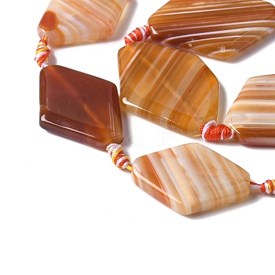 Natural Banded Agate/Striped Agate Beads Strands G-G196-A01-02-1