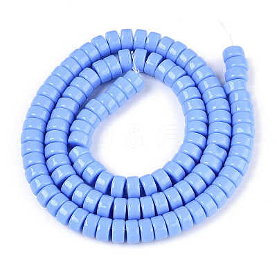 Opaque Solid Color Glass Beads Strands GLAA-N026-3x6mm-08-1