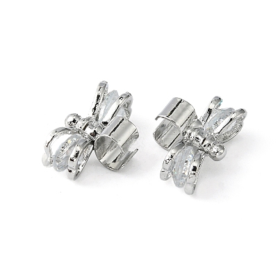 Bowknot Alloy Slide Charms ZIRC-R007-036A-02-1