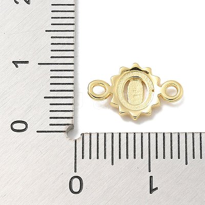 Rack Plating Brass Flat Round Connector Charms KK-L224-095G-02-1