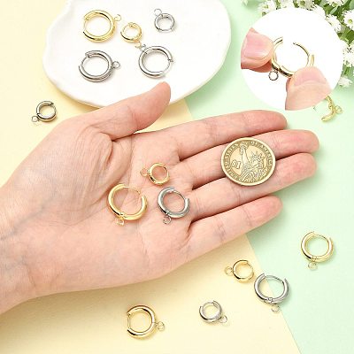 16Pcs 201 Stainless Steel Huggie Hoop Earring Findings STAS-FS0002-27A-1