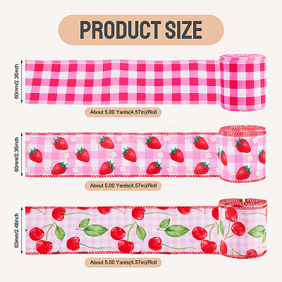 3 Rolls 3 Styles Polyester Ribbon OCOR-TA0003-52-1