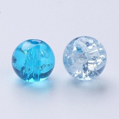 Baking Paint Crackle Glass Beads DGLA-X0006-8mm-11-1