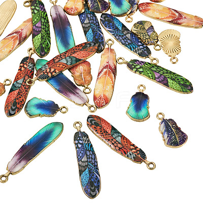 30Pcs 10 Styles Rack Plating Alloy Pendants FIND-TA0009-68-1