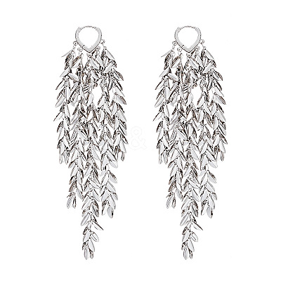 Leaf Tassel Brass Chandelier Earrings FS-WGB1A2D-02-1