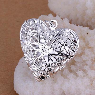 Brass Hollow Heart Diffuser Locket Pendants KK-BB11640-1