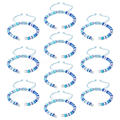 Handmade Polymer Clay Bead Bracelets Making AJEW-TAC00074-1