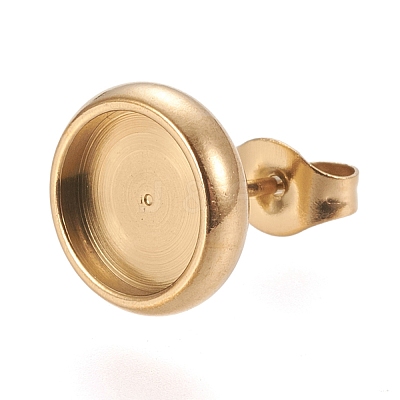 Ion Plating(IP) 304 Stainless Steel Stud Earring Settings STAS-K202-05C-G-1