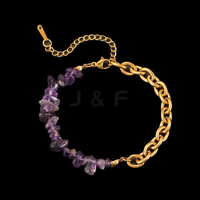 Daily Fashion Natural Amethyst Chip Beaded Bracelets FS-WG13CD5-02-1