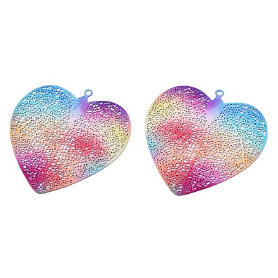 430 Stainless Steel Filigree Pendants X1-STAS-TAC0004-018-1