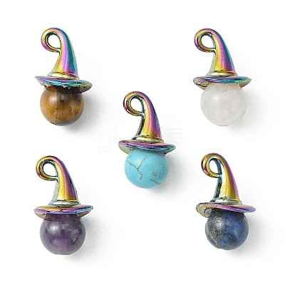 Natural & Synthetic Mixed Gemstone Pendants PALLOY-JF02183-1