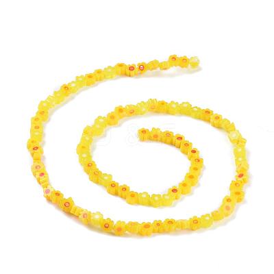 Handmade Millefiori Glass Bead Strands LAMP-J035-4mm-06-1