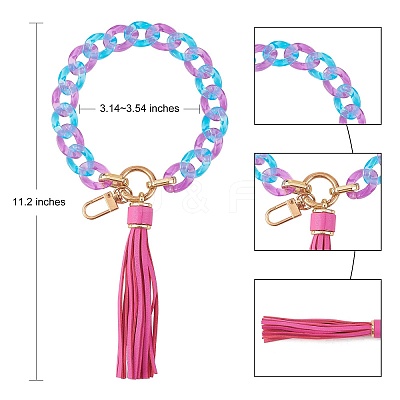 Chain Link Wristlet Keychain HJEW-SW00014-04-1