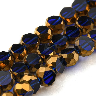 Electroplate Transparent Glass Beads Strands EGLA-G037-02A-HP06-1