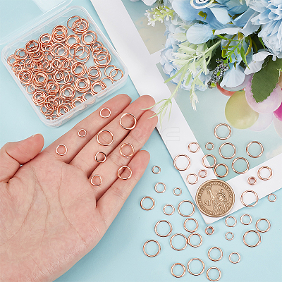 200Pcs 4 Styles Alloy Soldered Closed Jump Rings KK-PH0009-06-1