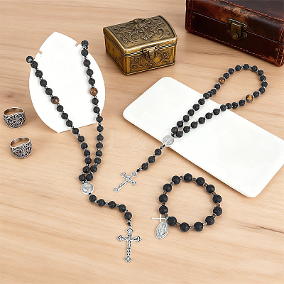 Natural & Synthetic Gemstone Pendant Necklaces & Bracelets & Hanging Ornaments Sets HJEW-UN00142-1