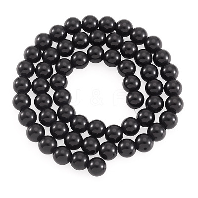 2 Strands 2 Styles Natural Black Onyx(Dyed & Heated) Beads Strands G-TA0003-52-6mm-1
