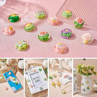 20Pcs 10 Styles Transparent Resin Cabochons CRES-SZ0001-37-1