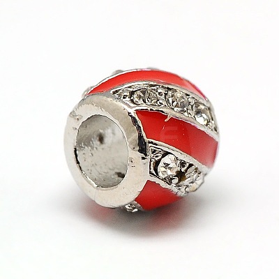Platinum Plated Alloy Enamel Rhinestone European Beads MPDL-A023-A-1