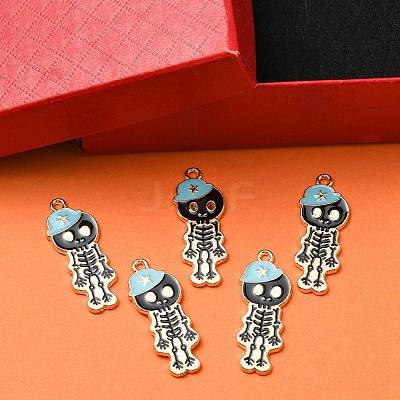 5Pcs Alloy Enamel Pendants ENAM-YW0001-49A-1