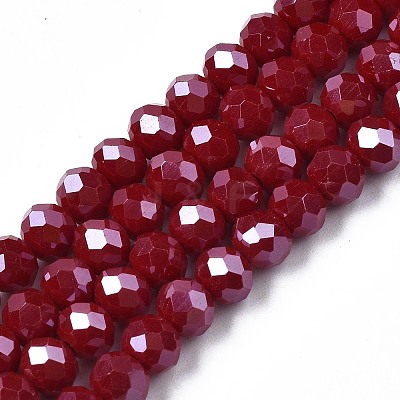 Electroplate Glass Beads Strands EGLA-A034-P6mm-A13-1