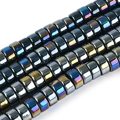 AB Color Plated Opaque Glass Beads Strands LS-GLAA-T026-3x6mm-P16-1