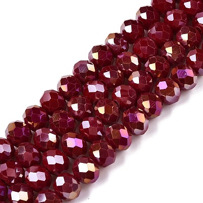 Electroplate Glass Beads Strands EGLA-A044-P8mm-B02-1