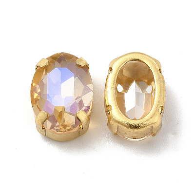 Moonlight Effect Oval Sew on Rhinestone GLAA-P055-01A-G04-1
