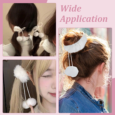 Fur Plush Elastic Hair Accessories OHAR-PH0001-35B-1
