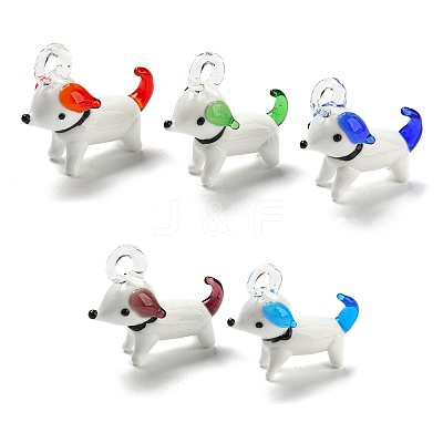 Handmade Lampwork Puppy Pendants LAMP-X262-M-1