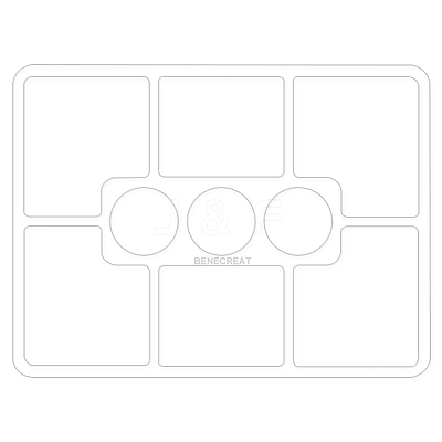 Rectangle 9 Pocket Acrylic Tray Router Templates for Woodworking FIND-WH0420-59-1