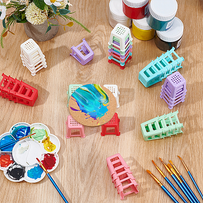 36Pcs 6 Colors PP Plastic Chair Miniature Ornaments AJEW-BC0009-48-1