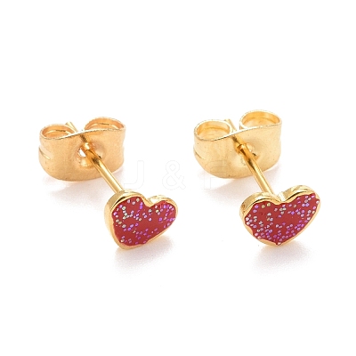 304 Stainless Steel Enamel Stud Earrings EJEW-B009-13G-1