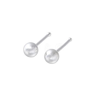 S999 Fine Silver Clear Cubic Zirconia Stud Earrings EJEW-M064-01S-03-1
