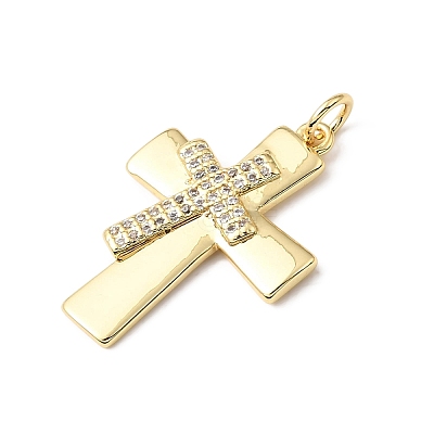 Easter Brass Micro Pave Clear Cubic Zirconia Pendants KK-E799-05A-G-1