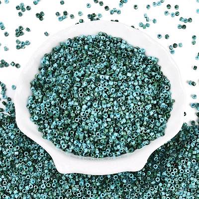 Opaque Picasso Cylinder Glass Beads SEED-Q039-06A-16-1