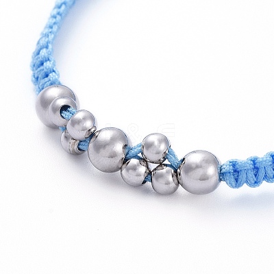 Adjustable Nylon Thread Braided Bead Bracelets BJEW-JB05289-02-1