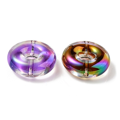 UV Plating Rainbow Iridescent Acrylic Beads X-OACR-P010-17-1
