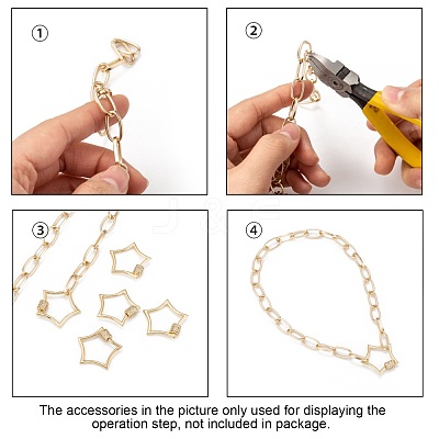 Brass Micro Pave Clear Cubic Zirconia Screw Carabiner Lock Charms ZIRC-T010-07G-1