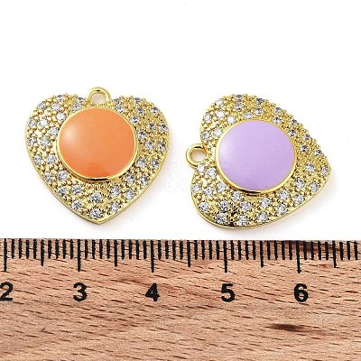 Brass Micro Pave Clear Cubic Zirconia Pendants KK-F871-07G-1
